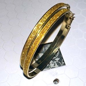 Gold Glitter hoop earrings